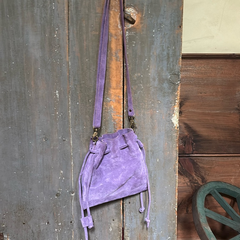Free People Purple  Boho Suede Crossbody Bag
